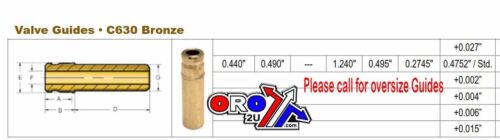 VALVE GUIDE EX ROTAX 500/600, KIBBLEWHITE 91-0482 AIR COOLED