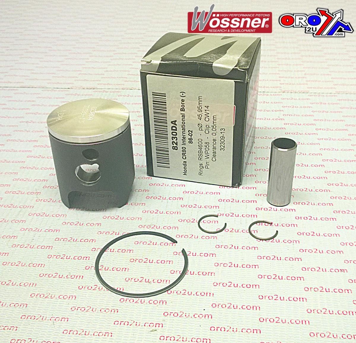 PISTON KIT 86-02 CR80 46mm, FORGE WOSSNER 8230DA - Image 2