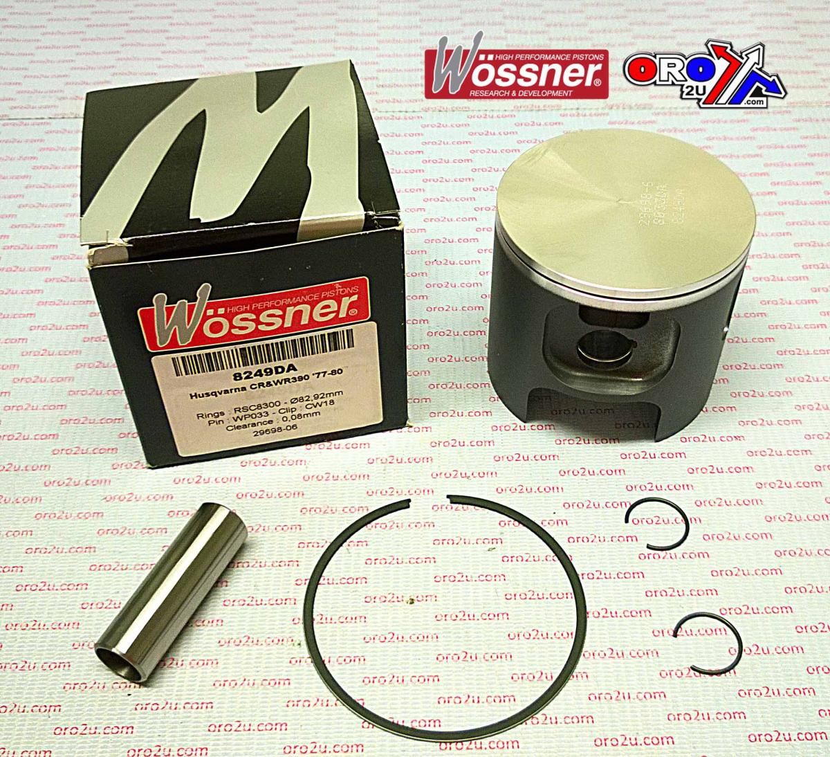 PISTON KIT 77-80 CR/WR390 KH35, WOSSNER 8249D050 Husqvarna