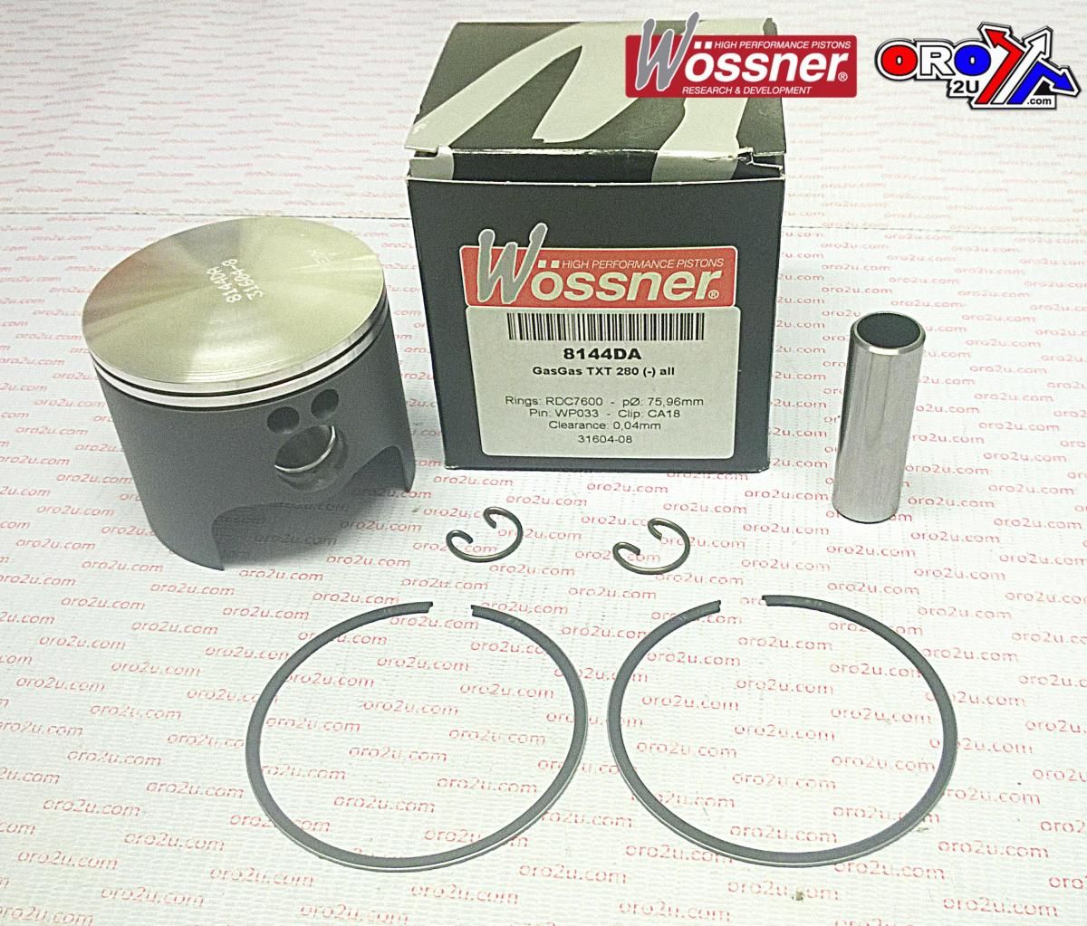 PISTON KIT TXT280 GASGAS 76mm, FORGED WOSSNER 8144DC