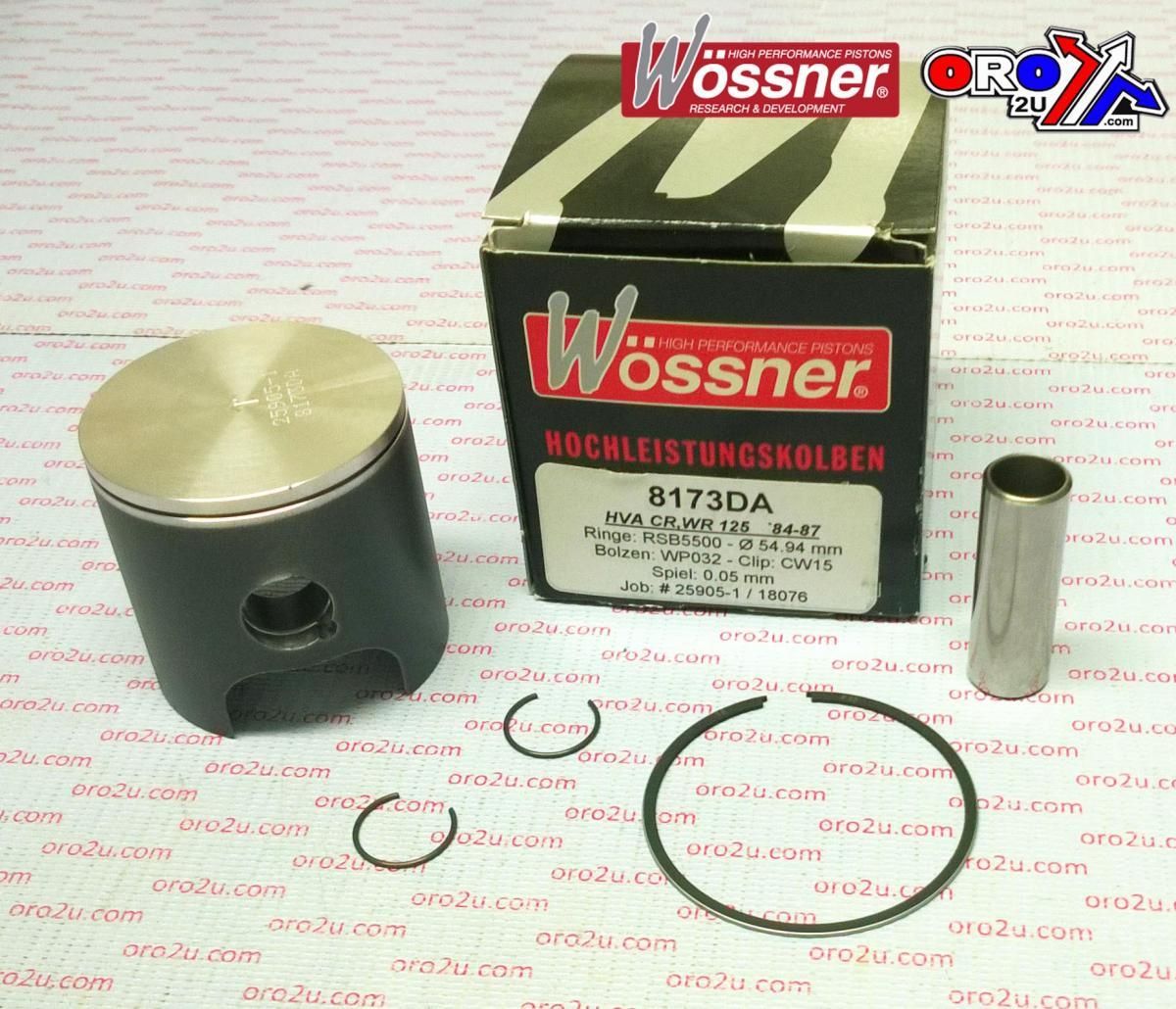 PISTON KIT HUSQVARNA 125 55.50, WOSSNER 8173D050 84-87 CR WR - Image 4
