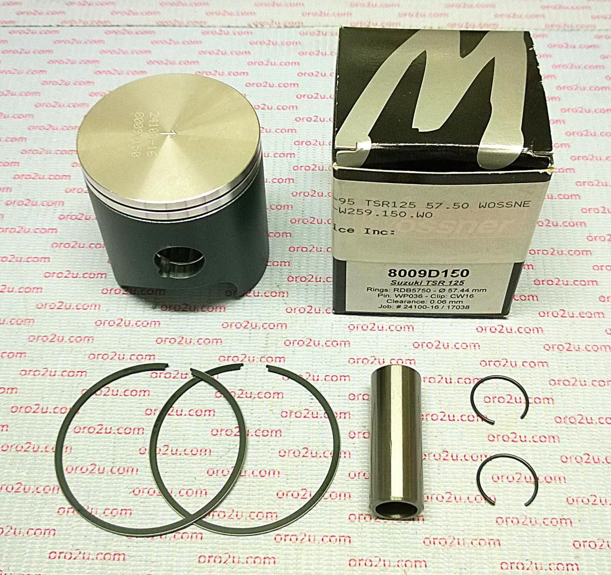 PISTON KIT 89-95 TSR125 57.50, FORGED WOSSNER 8009D150 - Image 3