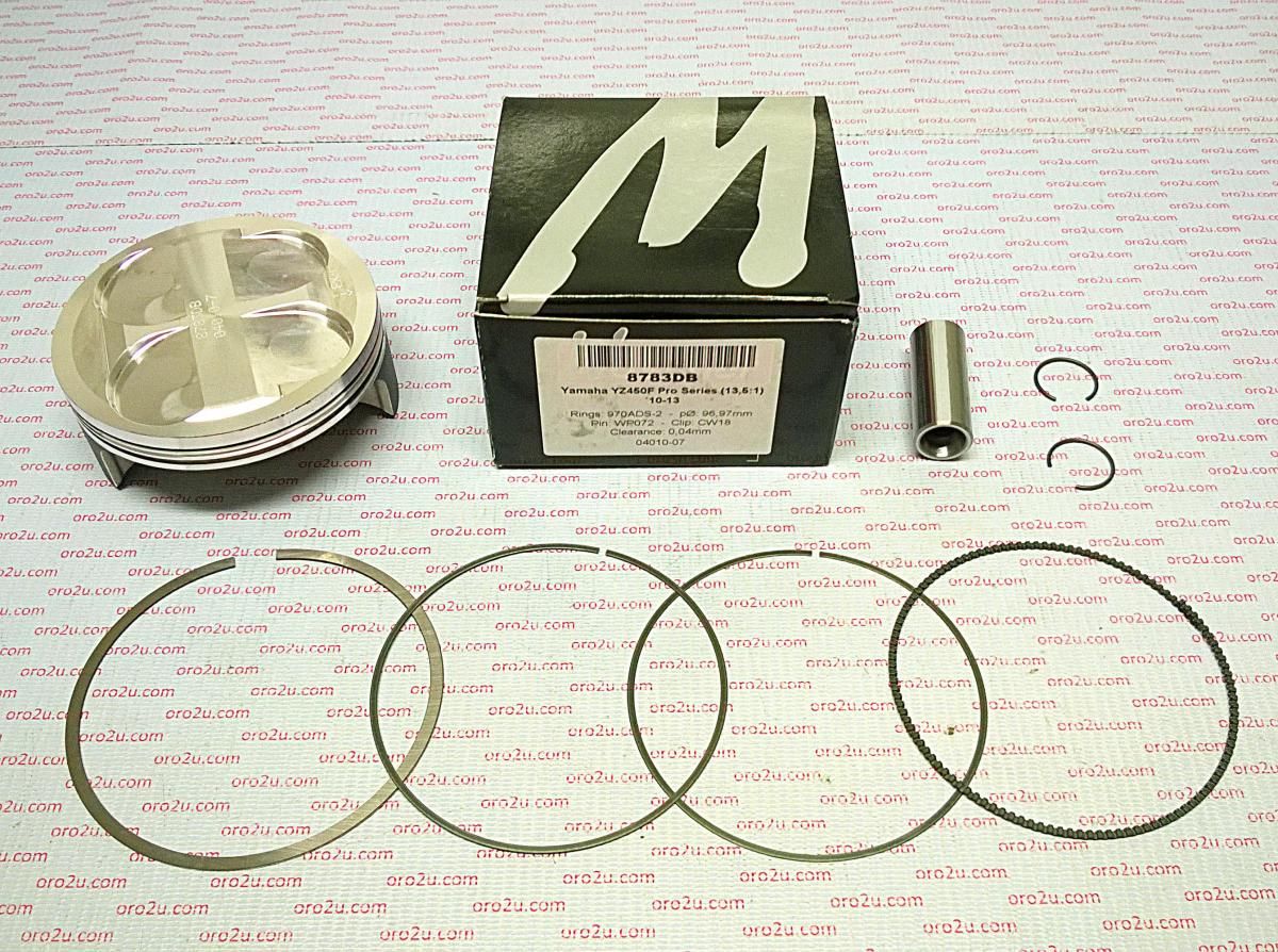 PISTON KIT 10-13 YZF450 13.5 A, COMP 13.5:1 WOSSNER 8783DA, 33D-11631-00-00 - Image 2