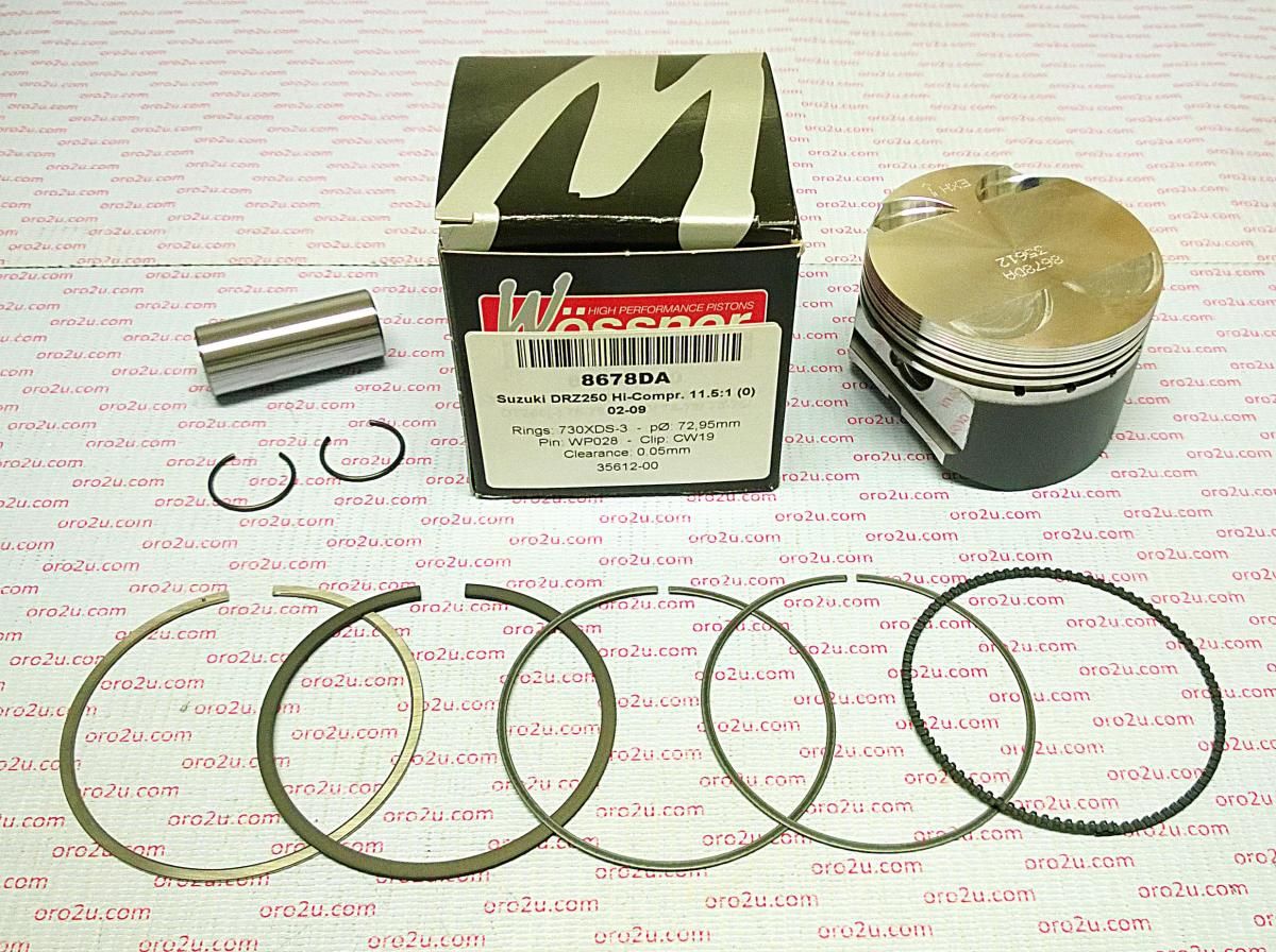 PISTON KIT 002-09 DRZ250 73 HC, FORGED WOSSNER 8678D700