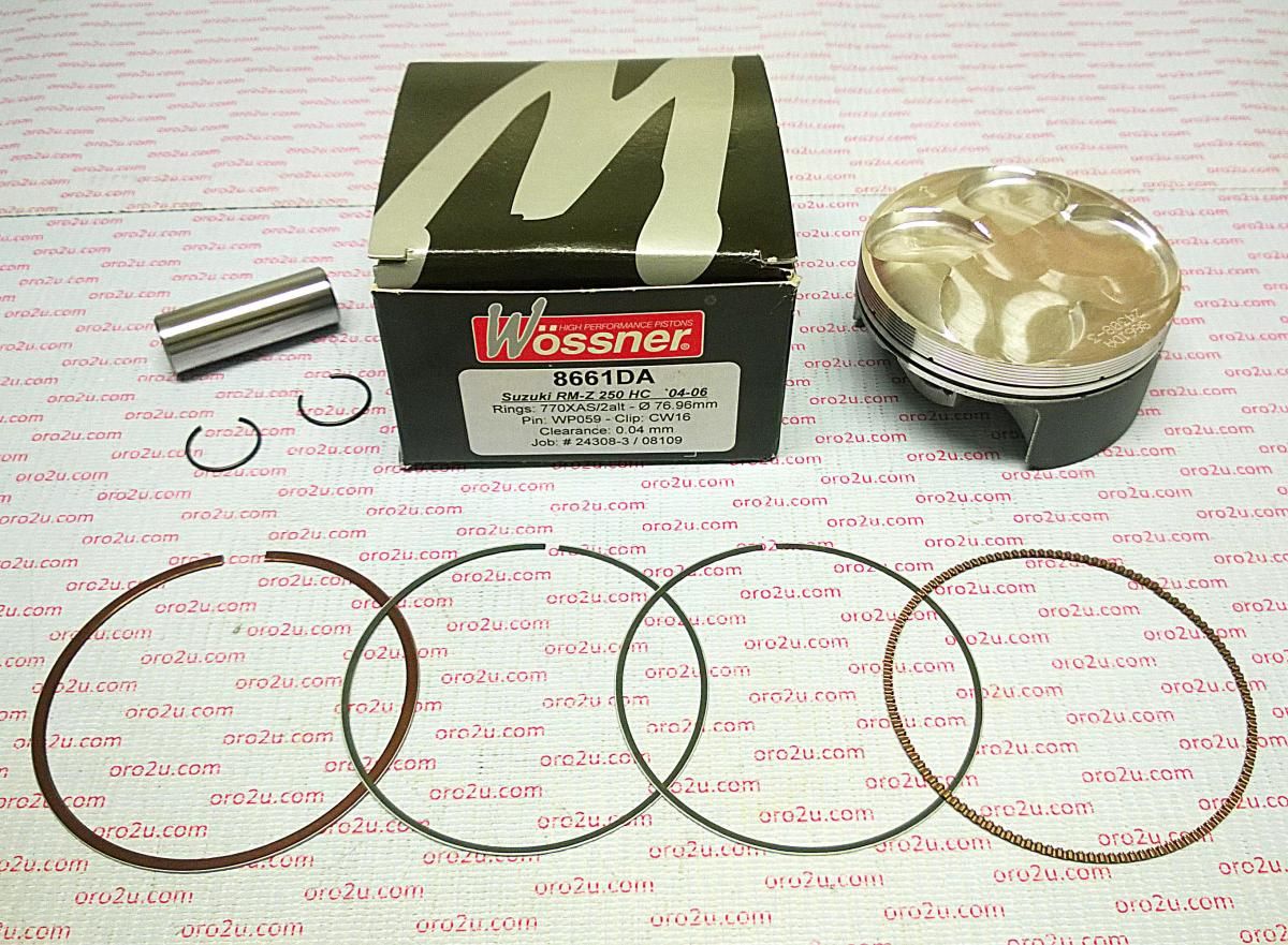 PISTON KIT 04-06 RMZ250 77 HC, FORGED WOSSNER 8661DC - Image 4