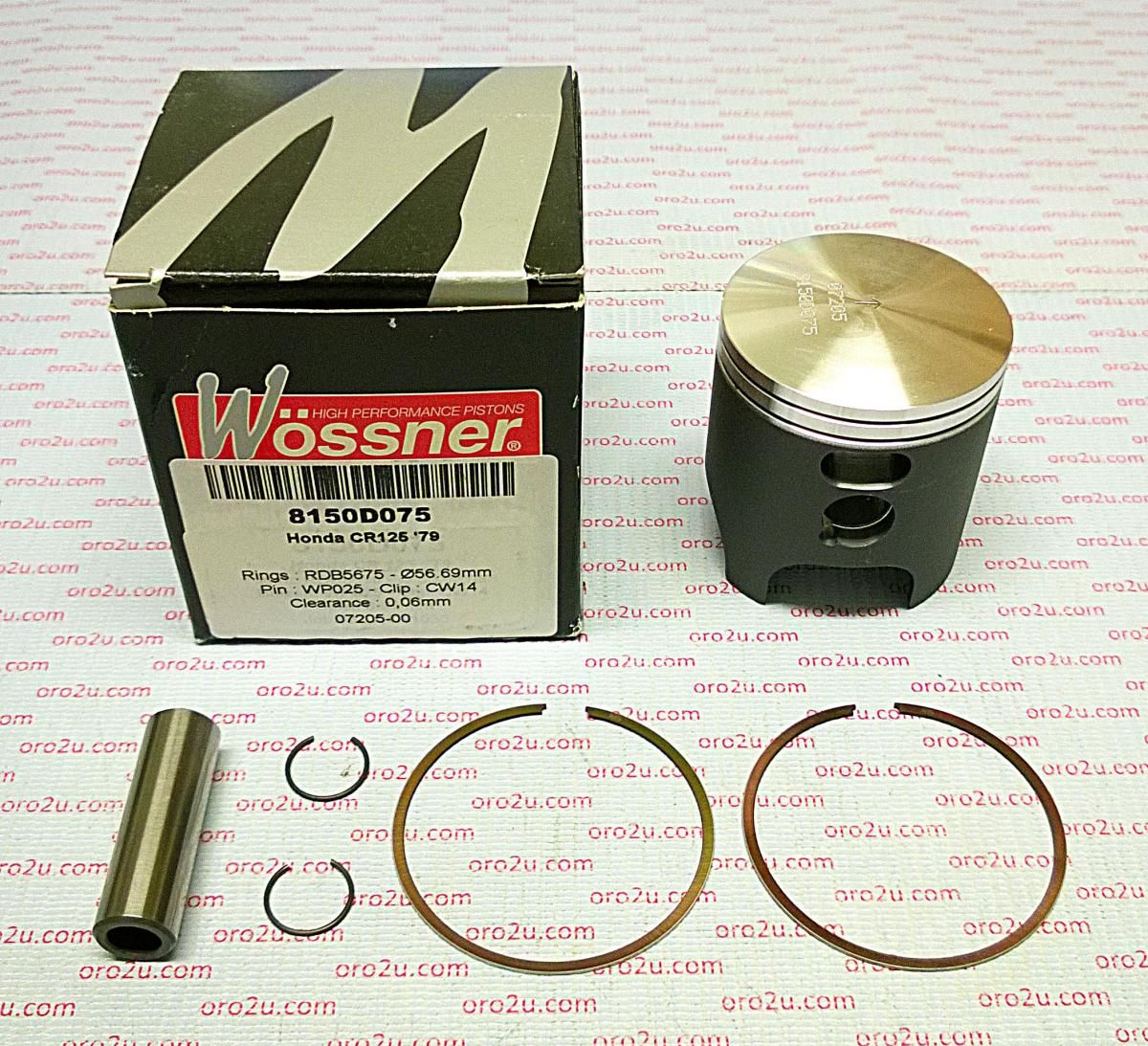 PISTON KIT 1979 CR125 56.25, FORGED WOSSNER 8150D025 - Image 4