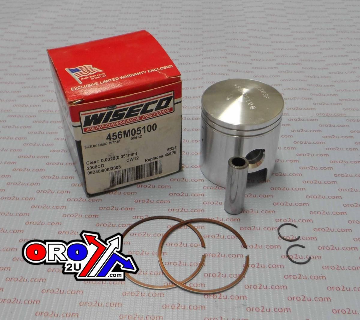 PISTON KIT 77-81 RM80 49.00, WISECO 456M04900 SUZUKI MX - Image 2