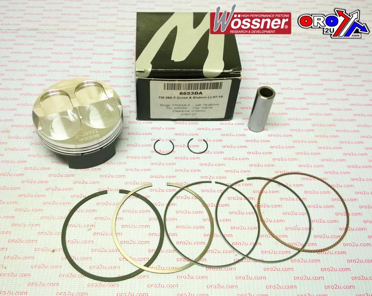 PISTON KIT 07-09 TM250F 77.00, FORGED WOSSNER 8653DA - Image 2