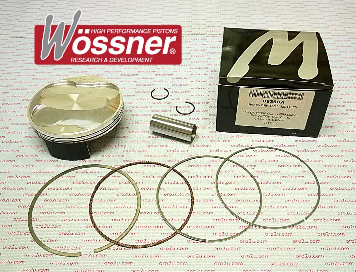 PISTON KIT CRF450 2017-23 96mm B, WOSSNER 8936DB 13.5:1 Comp