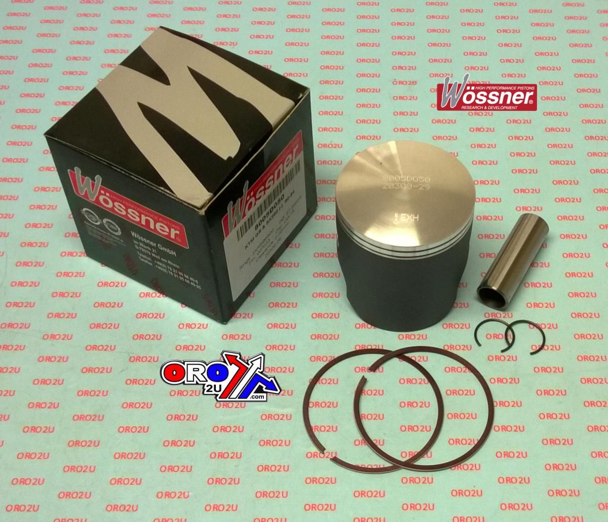 PISTON KIT 90-94 KTM250 68.00, WOSSNER 8005D050 FORGED