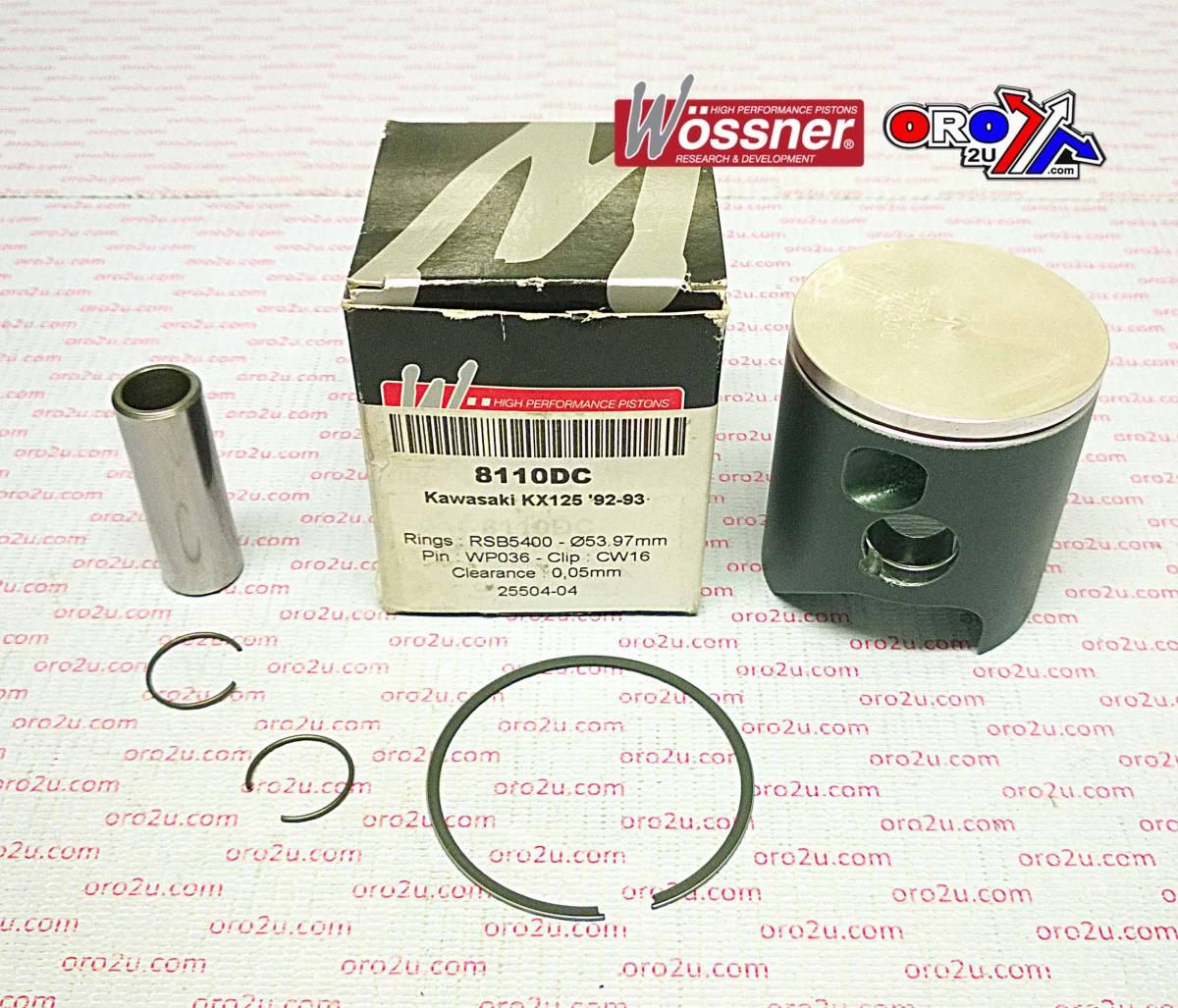PISTON KIT 92-93 KX125 54.00, WOSSNER 8110DB KAWASAKI MX - Image 3