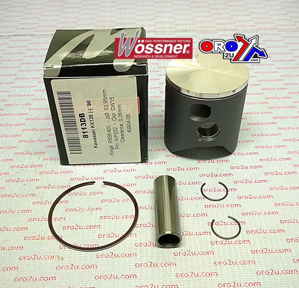 PISTON KIT 1998 KX125 54.00 A, WOSSNER 8113DA KAWASAKI MX 13001-1507 - Image 2