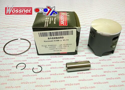 PISTON KIT 01-16 KX85 53.00, WOSSNER 8102D450 KAWASAKI MX