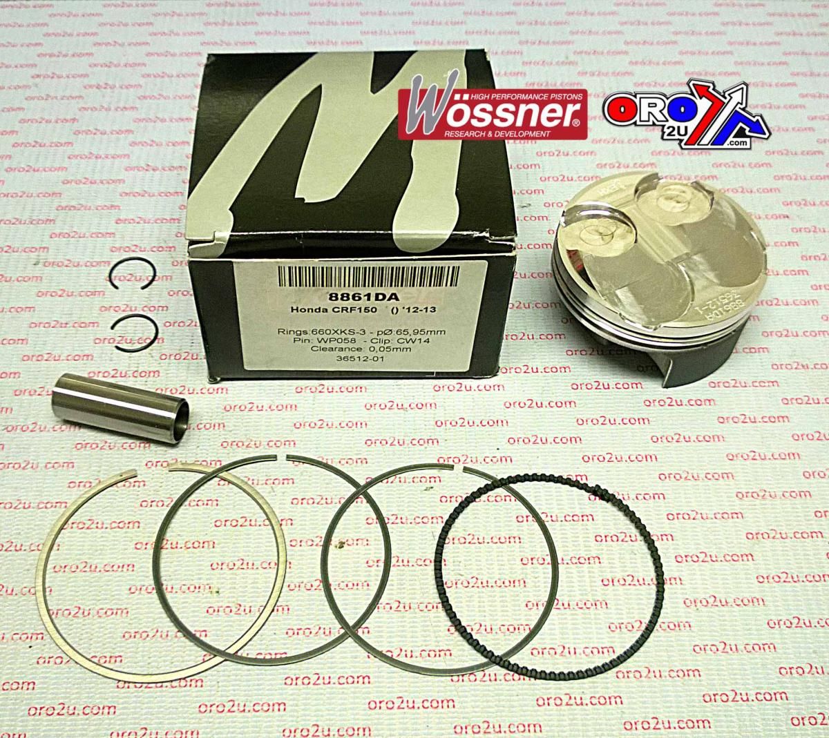 PISTON KIT 12-18 CRF150R 66.00, 8861DA WOSSNER, 13101-KSE-A70 - Image 2