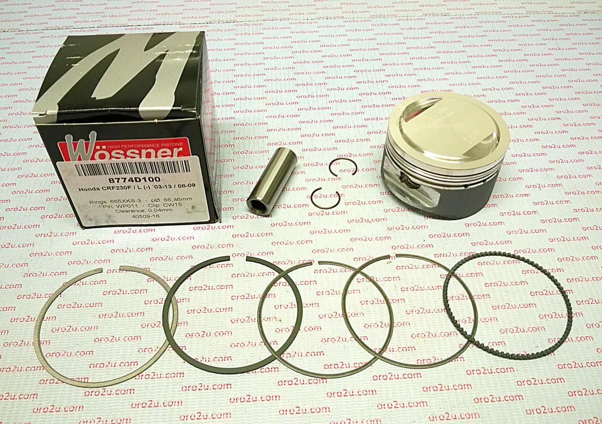 PISTON KIT 03-09 CRF230F 66.00, FORGED WOSSNER 8774D050 - Image 2