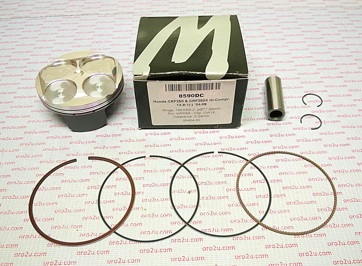 PISTON KIT 04-09 CRF250 HC 78, FORGED WOSSNER 8590DA, 13101-KRN-670 - Image 2