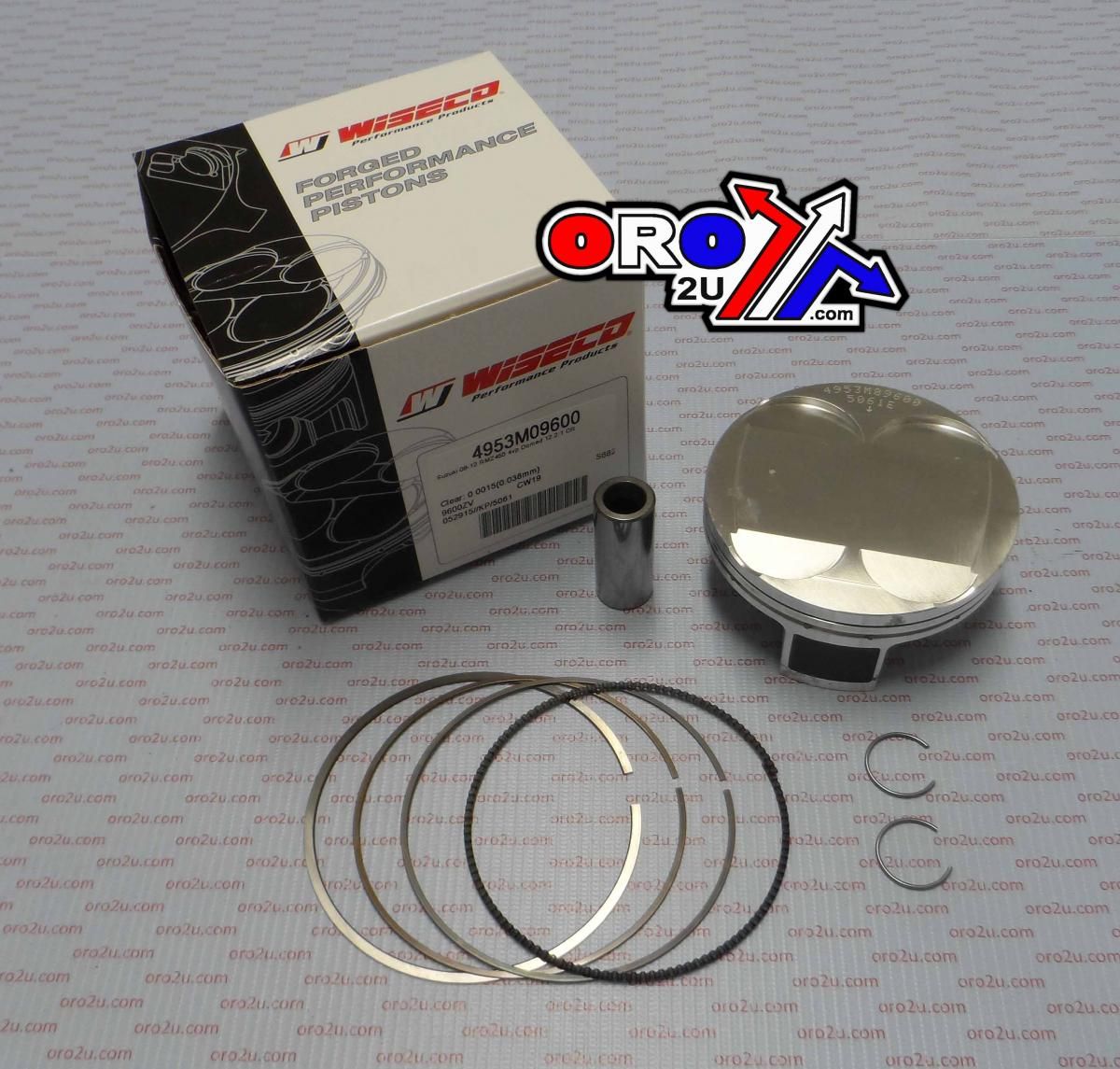 PISTON KIT 08-12 RMZ450 12.2, WISECO 4953M09600B 96.00mm