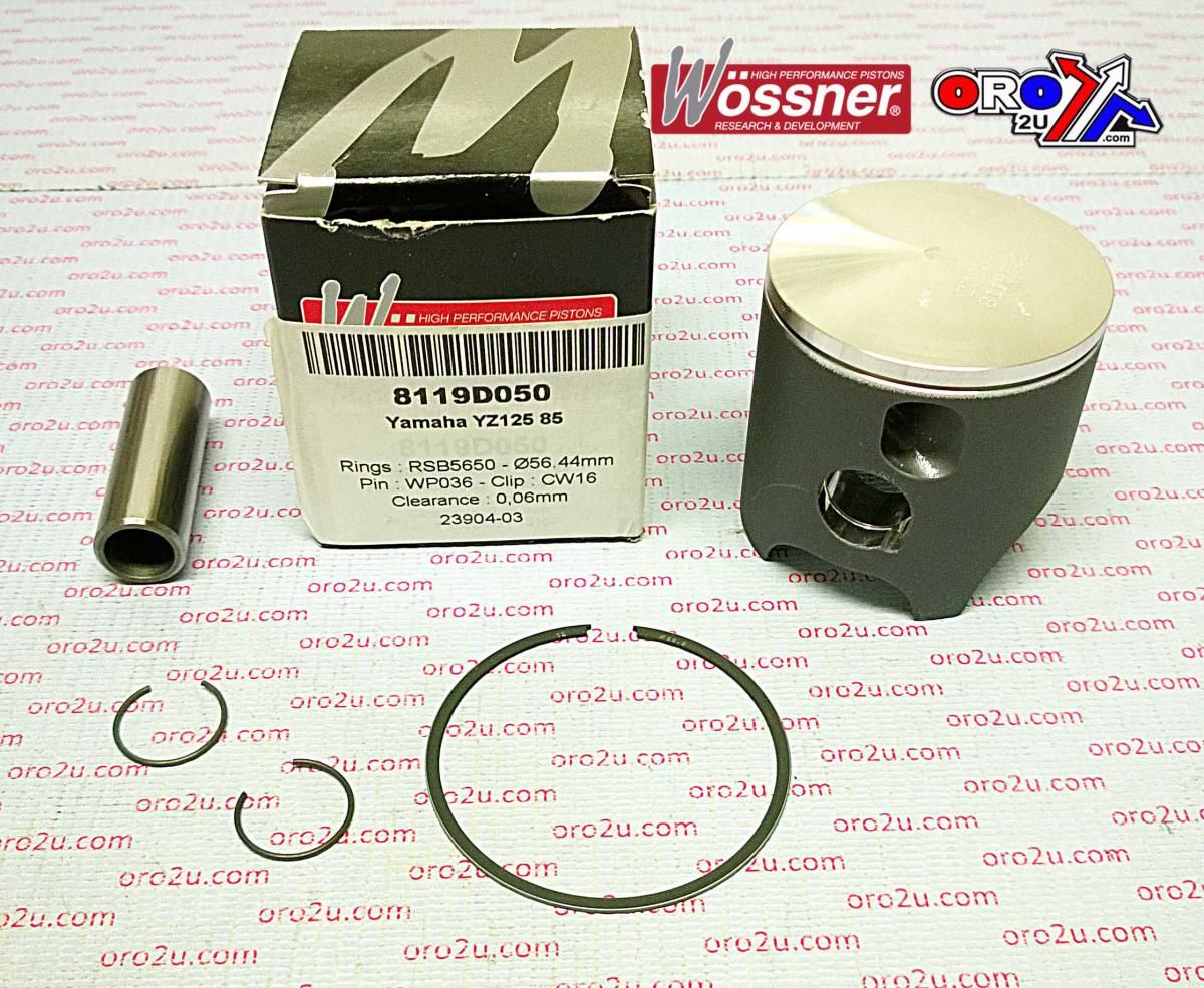 PISTON KIT 1983 &85 YZ125 56.5, WOSSNER 8119D050 YAMAHA 39W-11-630-00-00 - Image 3
