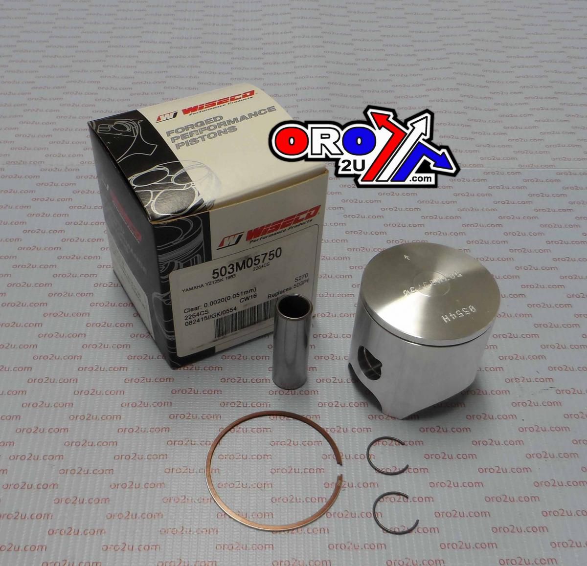 PISTON KIT 1983 YZ125 57.50, WISECO 503M05750 YAMAHA MX