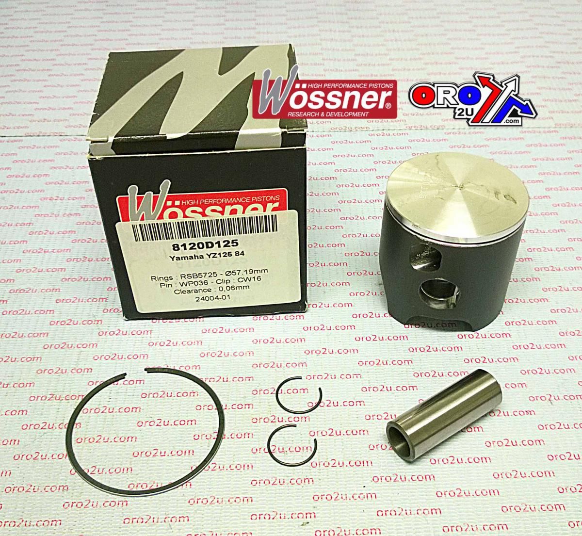 PISTON KIT 1984 YZ125 56.75, WOSSNER 8120D075 YAMAHA MX