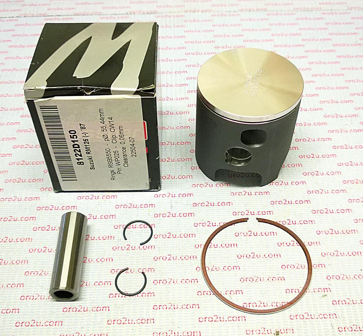 PISTON KIT 1987 RM125 56.00, WOSSNER 8122D200 SUZUKI MX