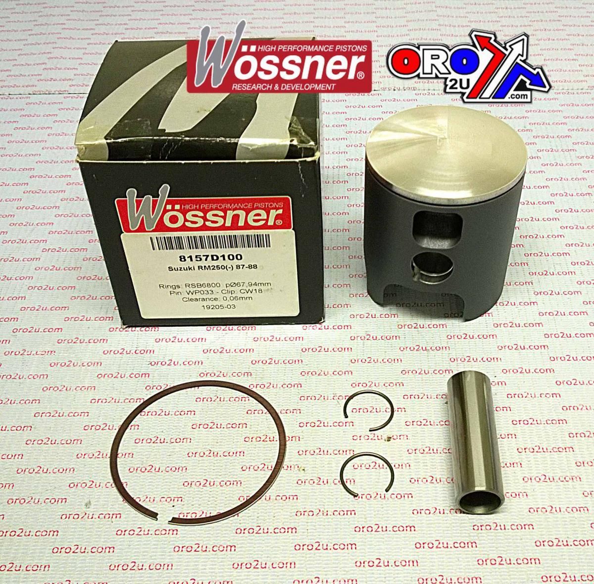 PISTON KIT 87-88 RM250 67.25, WOSSNER 8157D025 SUZUKI MX - Image 4