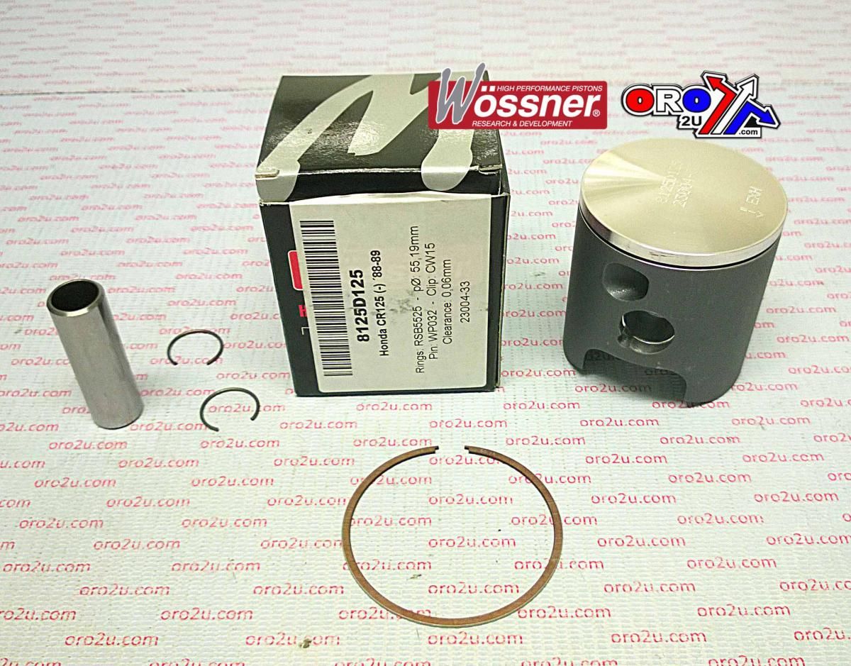 PISTON KIT 88-89 CR125 55.50, WOSSNER 8125D150 HONDA MX - Image 3