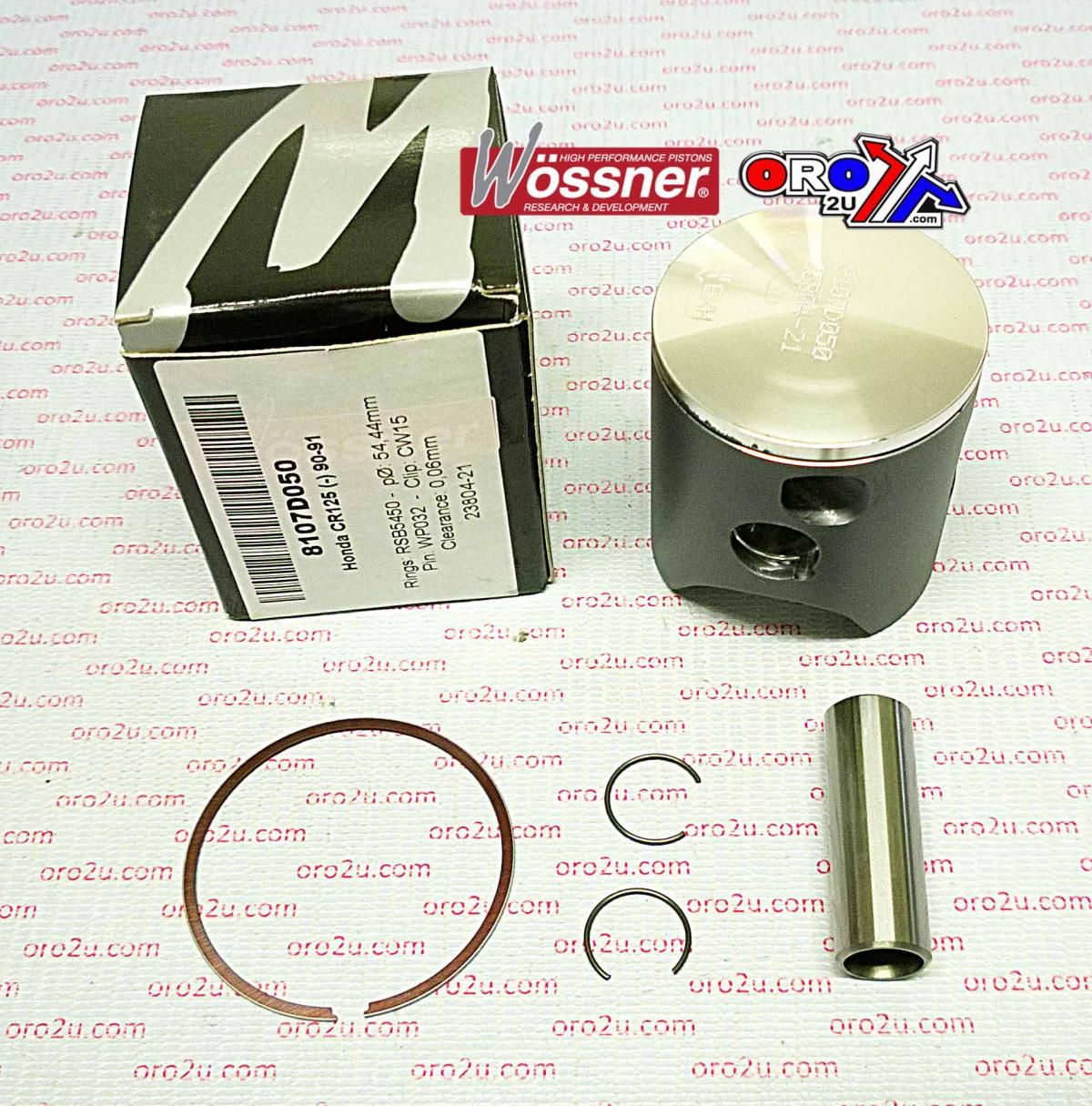 PISTON KIT 90-91 CR125 54.50, WOSSNER 8107D050 HONDA MX - Image 3