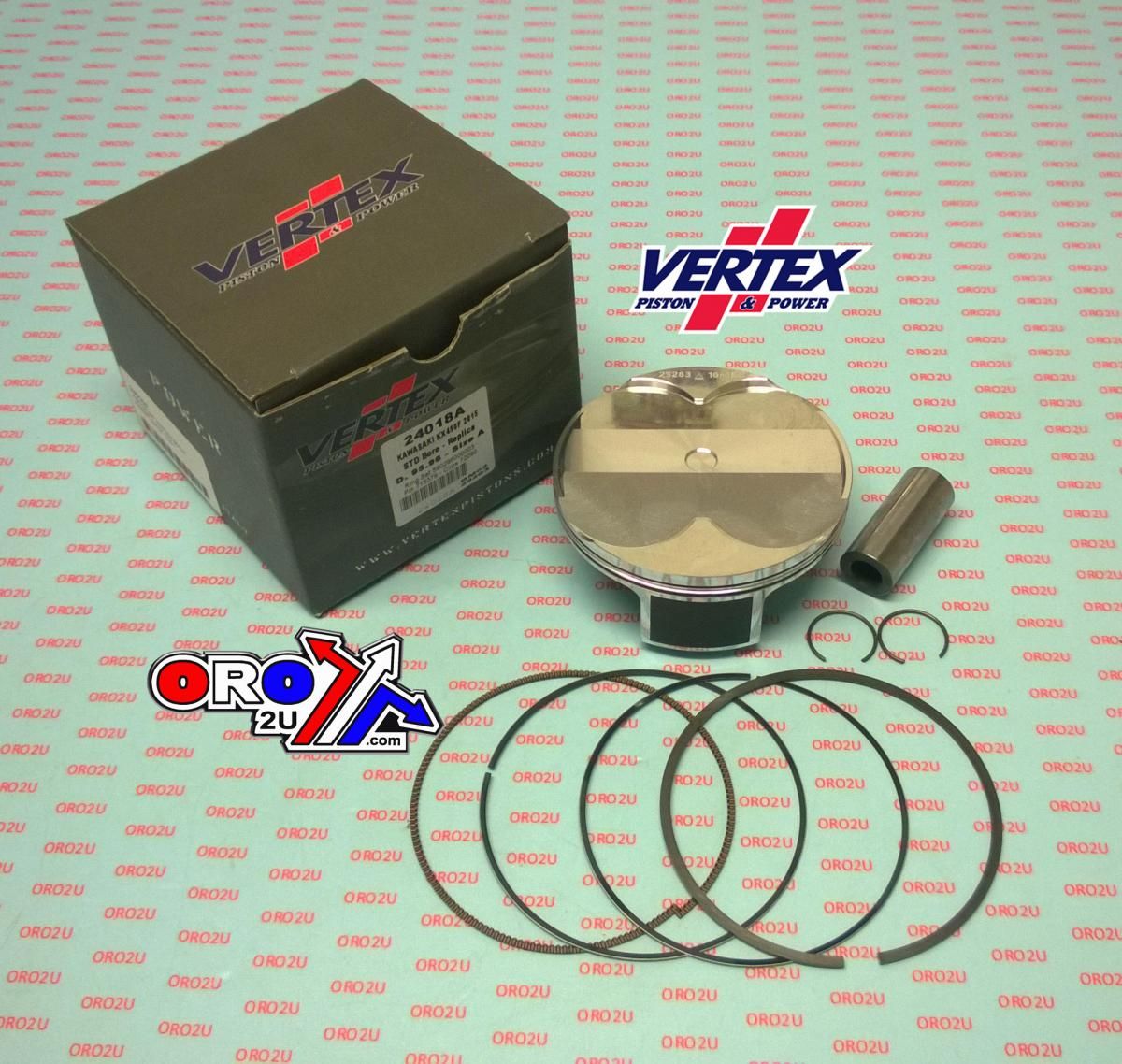 PISTON KIT VERTEX 96.0 A KAWASAKI KX 450 2015, VERTEX 24018A COMPR 12,5:1 - Image 2