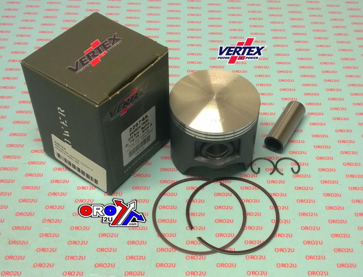 PISTON KIT VERTEX 72.8 B SHERCO TRIAL 250, VERTEX 22674B
