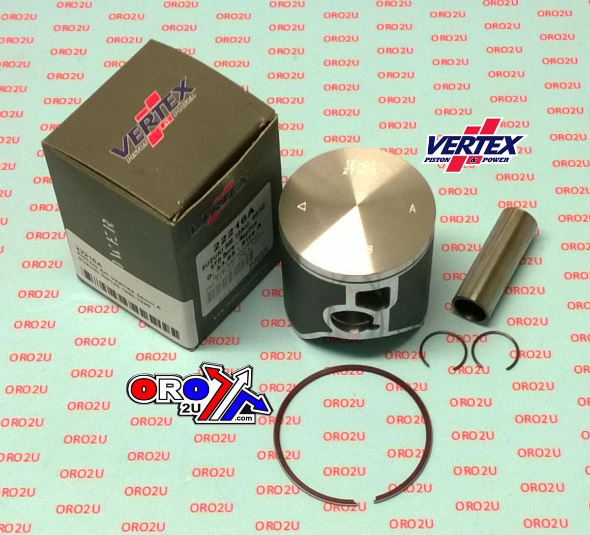 PISTON KIT VERTEX 55.0 SUZUKI RM 125 89-99, VERTEX 22216100 OS +1.00 - Image 2