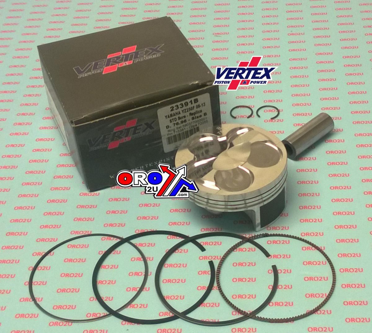PISTON KIT VERTEX 77.0 D YAMAHA YZ 250 08-13, VERTEX 23391D COMPR 13,5:1