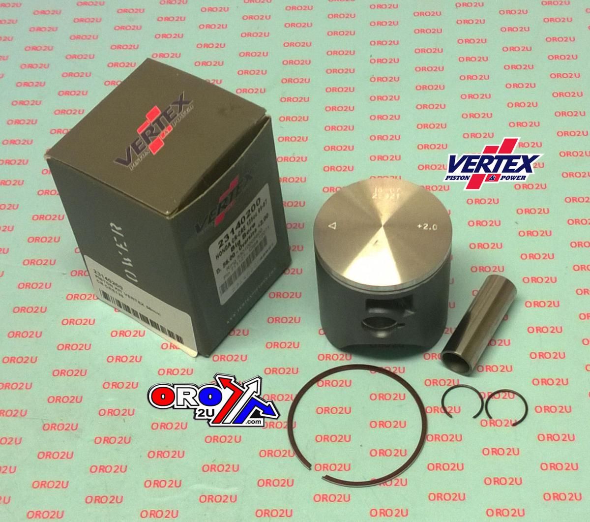 PISTON KIT VERTEX 56.0 HONDA CR/CRE 125 05-07, VERTEX 23140200 OS +2.00