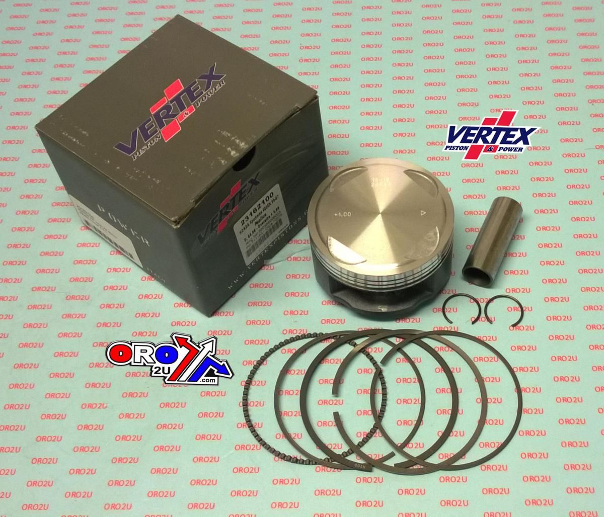 PISTON KIT VERTEX 86.0 HONDA XR/EX/TRX 400 96-07, VERTEX 23162100 OS +1.00 - Image 2