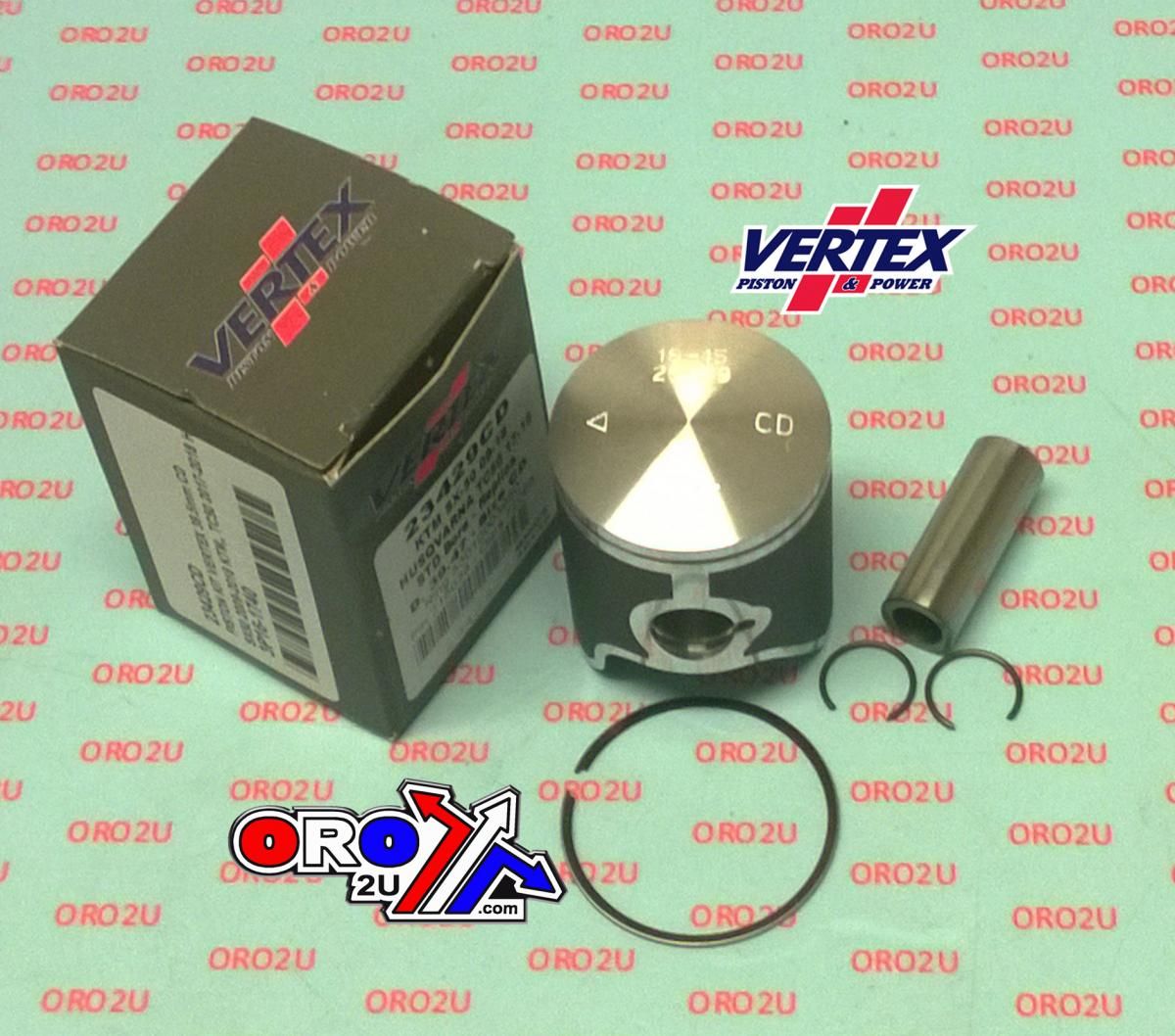 PISTON KIT VERTEX 39.5 C/D KTM SX 50 09-22, VERTEX 23429CD GAS GAS MC50/HUSKY TC50 - Image 2