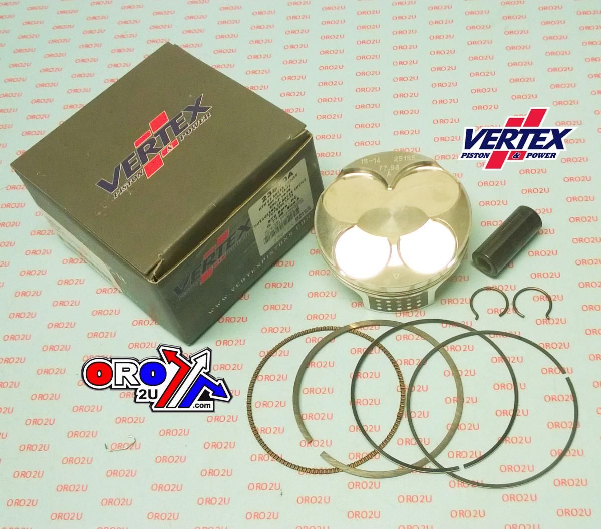 PISTON KIT VERTEX 78.0 C GP KTM EXC/SX 250 13-16, VERTEX 23870C HC COMPR 14,5:1 HUSKY GP RACERS CHOICE - Image 2