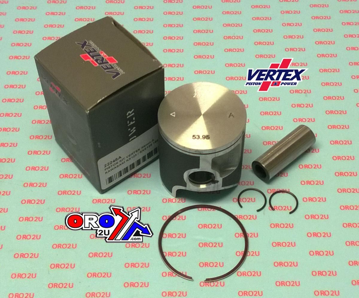 PISTON KIT VERTEX 54.5 KAWASAKI KX/KXE 125 92-93, VERTEX 22248050 OS +0.50
