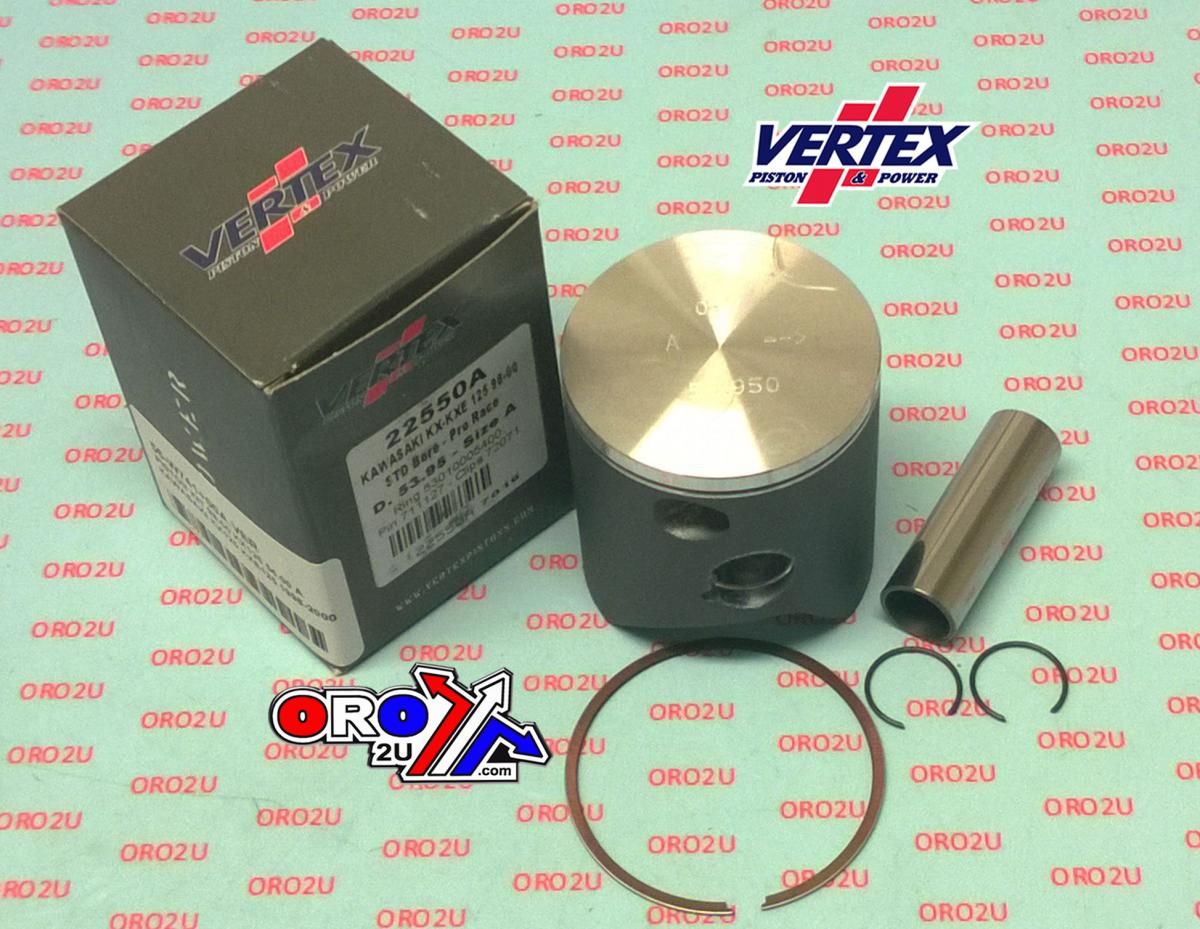 PISTON KIT VERTEX 54.0 A KAWASAKI KX/KXE 125 98-00, VERTEX 22550A