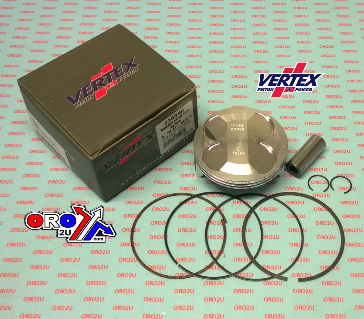 PISTON KIT VERTEX 80.0 A KAWASAKI KX/KXE 250 11-14, VERTEX 23654A OS+3.00 BIG BORE COMPR 13,5:1