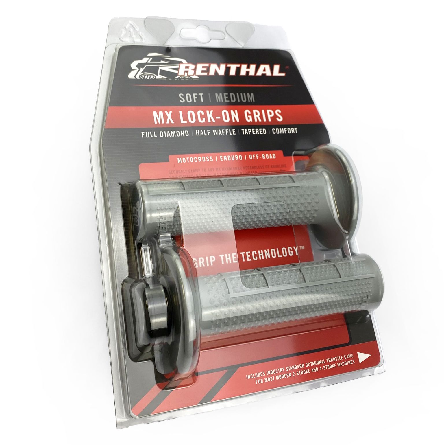 LOCK ON GRIPS RENTHAL TAPARED/HALF WAFFLE, SOFT G238