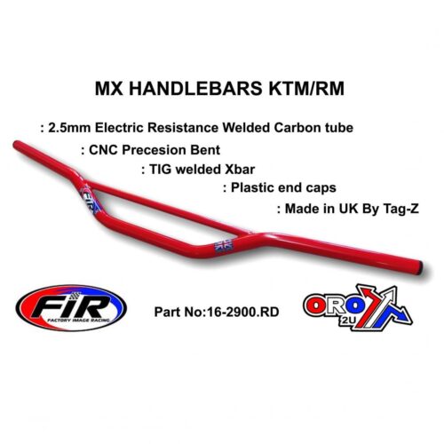 MX STEEL HANDLEBARS KTM/RM/CR, / RED 22mm / 7/8”, REF 48-216 672 & 48-722 722-01