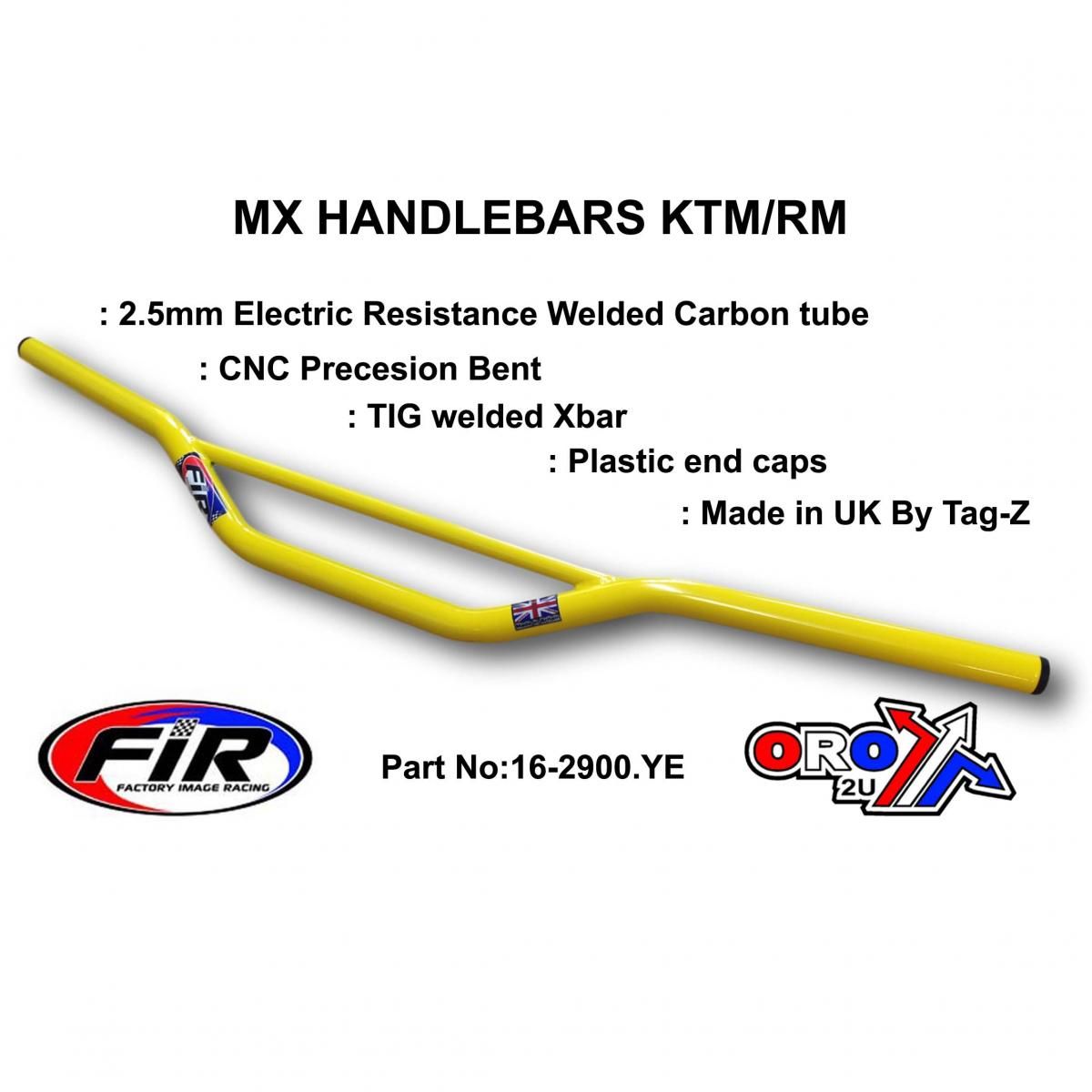 MX STEEL HANDLEBARS KTM/RM/CR, / YELLOW 22mm / 7/8', REF 48-216 672 & 48-722 722-01 - Image 4