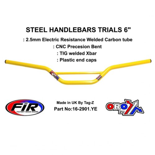 STEEL HANDLEBARS TRIALS 6″, / YELLOW22mm 7/8, REF 48-768 / 768-02