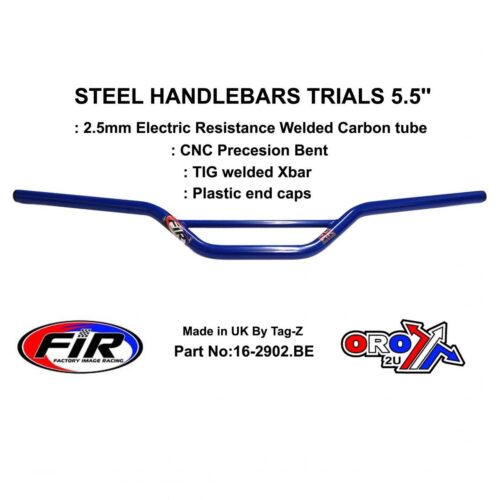 STEEL HANDLEBARS TRIALS 5.5”, / G BLUE 22mm 7/8, REF 48-735 / 735-01