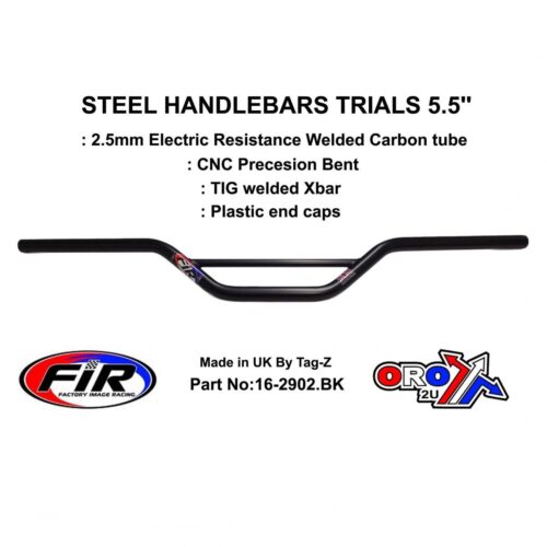 STEEL HANDLEBARS TRIALS 5.5”, / MAT BCK 22mm 7/8, REF 48-735 / 735-01