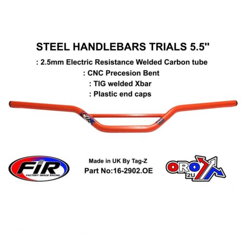 STEEL HANDLEBARS TRIALS 5.5”, / ORANGE 22mm 7/8, REF 48-735 / 735-01