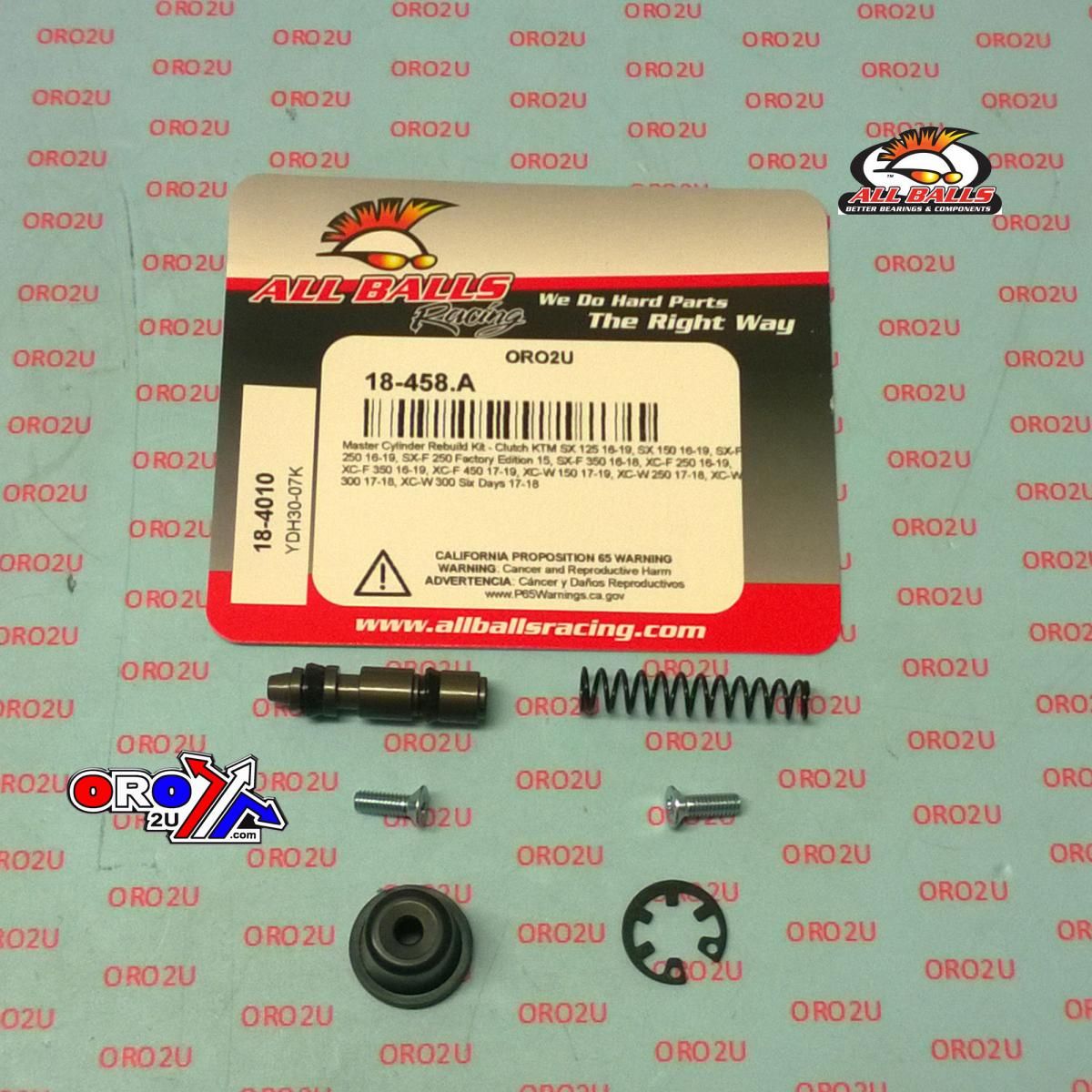 CLUTCH MASTER CYL REBUILD KIT ALLBALLS, ALLBALLS 18-4010 GAS GAS EX/MC KTM SX/SX-F/XC-F/XC-W 16-22 - Image 3