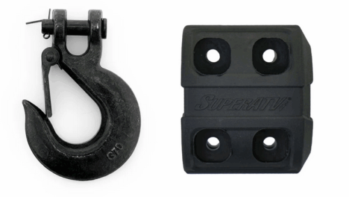 WINCH HOOK AND RUBBER STOPPER 3 TON, FOR SYNTHETIC ROPE