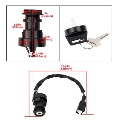 IGNITION SWITCH KIT 02-21 KAWASAKI KVF/KVX 650-750, OEM SPEC REPLACEMENT