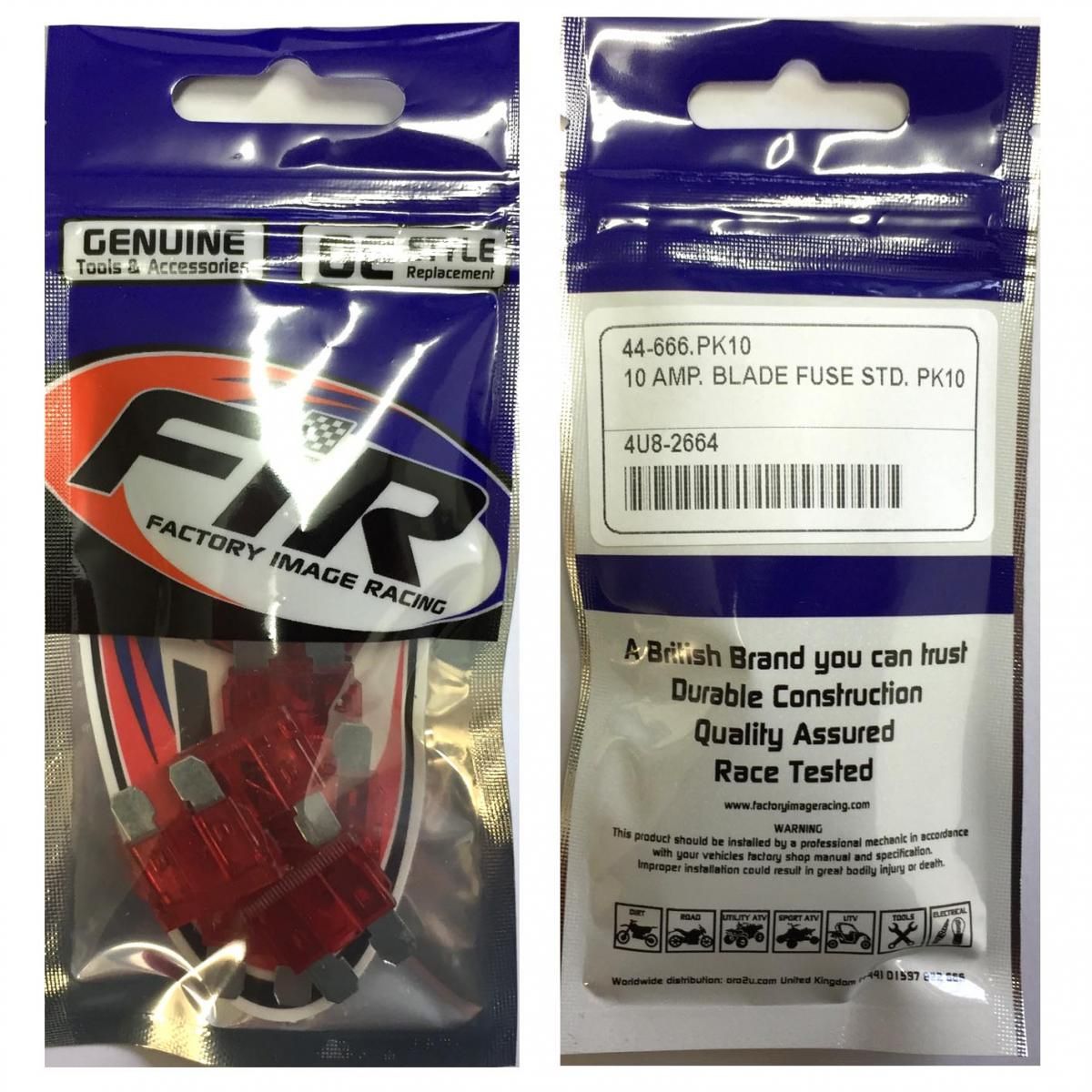 10 AMP. BLADE FUSE STD. PK10 - Image 2